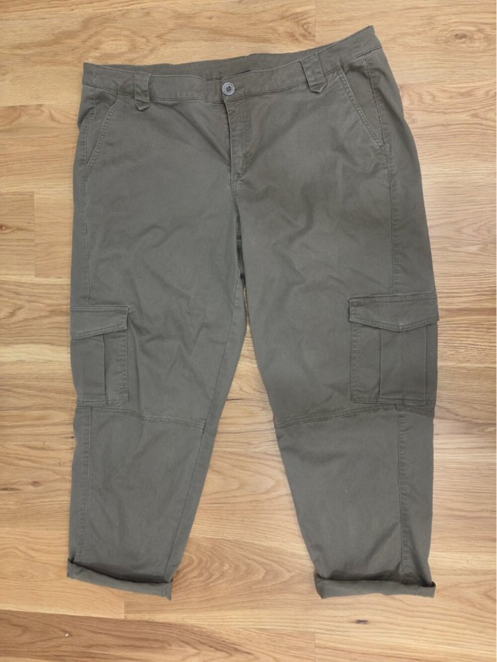 Lane Bryant Boyfriend Olive Cargo Utility Stretch Jeans - Size 18